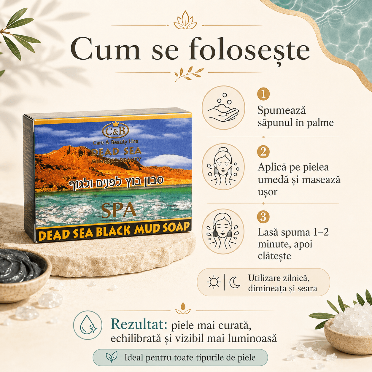 Săpun cu nămol negru de la Marea Moartă