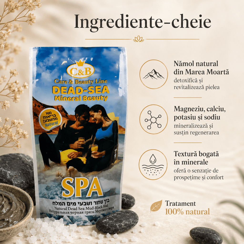 Nămol Natural din Marea Moartă – Purificare, Mineralizare și Revitalizare Intensă