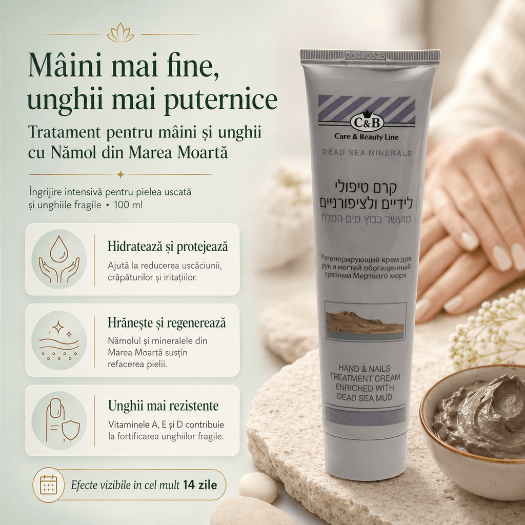 Cremă Reparatoare pentru Mâini și Unghii cu Minerale și Nămol din Marea Moartă